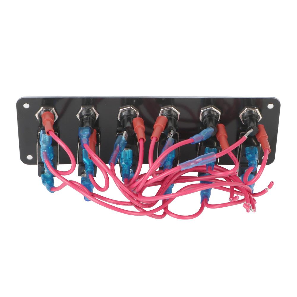 12V 24V 10A Fuse Rocker Switch Panel 6 Toggle Light Buttons Motorcycle ATV Start Racing Car Starter Accessories For Boat Truck