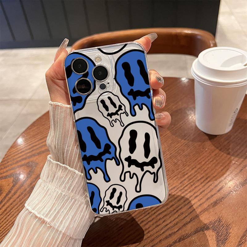 

Забавный чехол для телефона с лицом призрака для iPhone 17 Air 16 15 14 13 12 11 Pro Max Plus Mini X 8 7 Мягкий прозрачный чехол Fundas Аксессуар iPhone 13Mini
