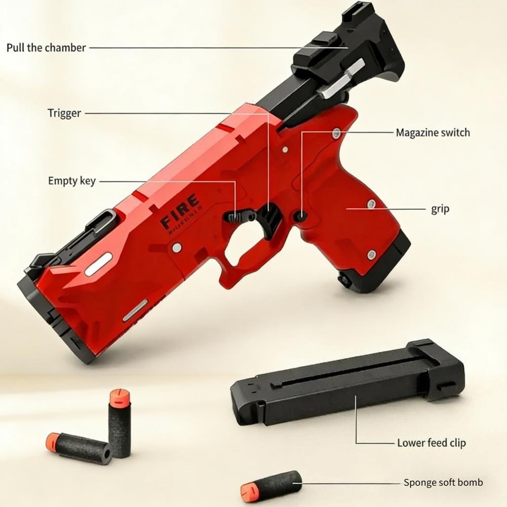 Realistic Shell Ejection Soft Bullet Toy Gun Safe Plastic CS Shooting Game Model for Kids Perfect Outdoor Interactive Play Toy