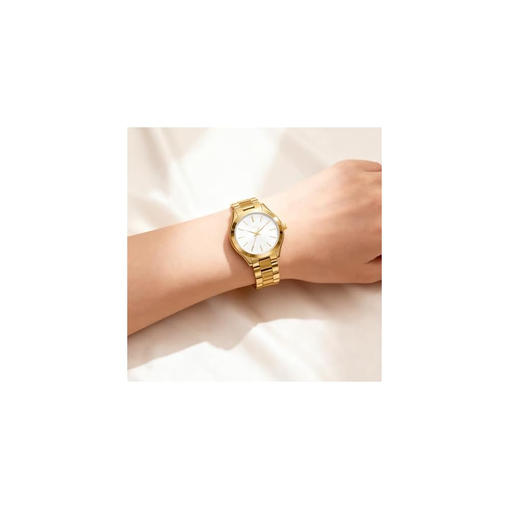 BUREI Women's Analog Quartz Watch Waterproof Stainless Steel Simple Business Style for Commuting