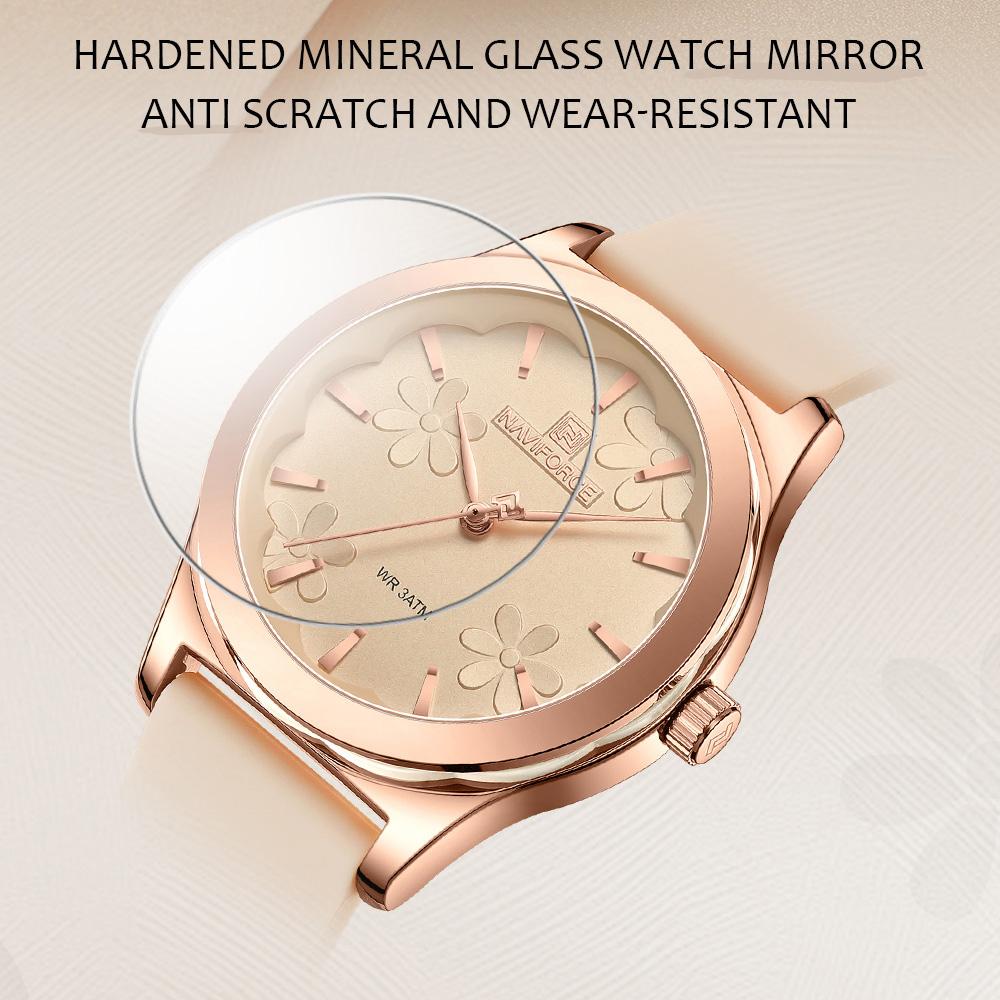 NAVIFORCE Women Watch Fashion Casual Watches Waterproof Elegant Girls Original Quartz Rubber Watch NF5051
