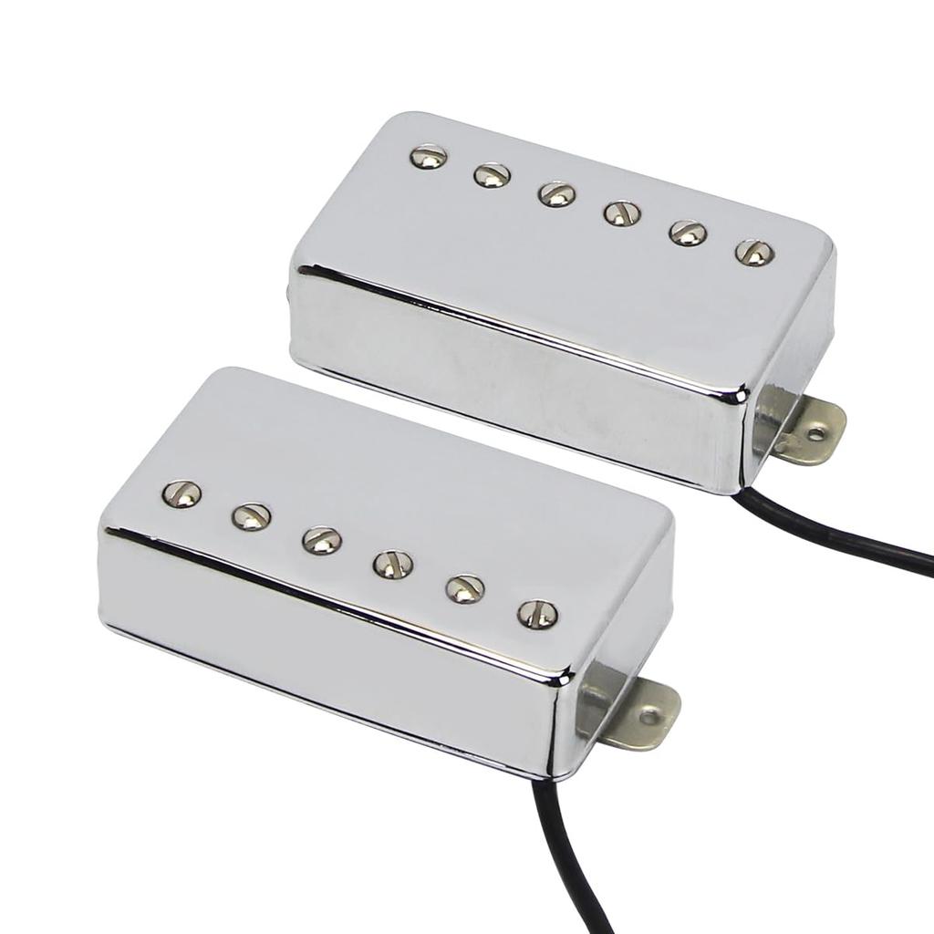 FLEOR Humbucker Pickup Ceramic Guitar Neck Bridge Pickup Set Chrome Fit Les Paul Style Electric Guitar +