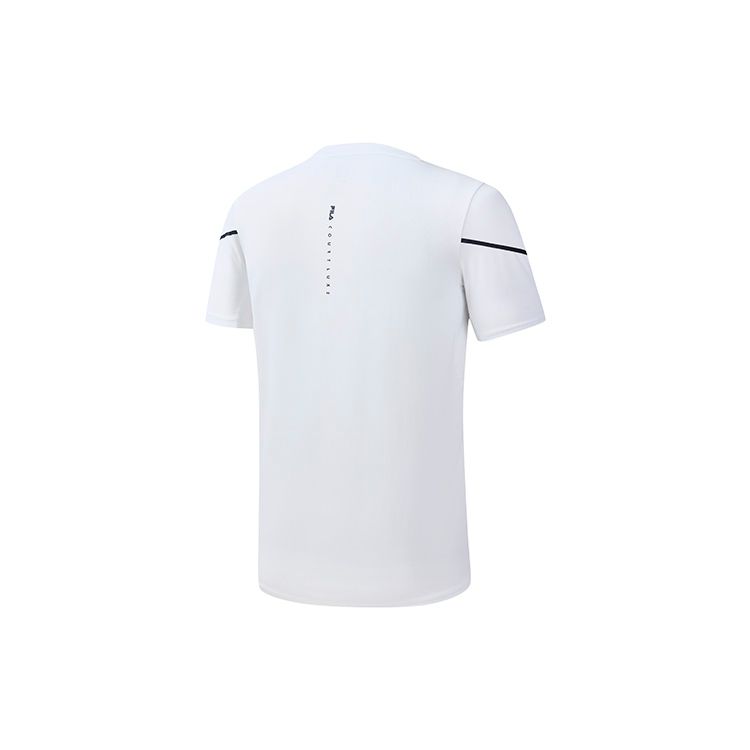 FILA Athletics Casual Sports Logo Solid Color Round Neck Running Short Sleeve T-Shirt Men Tops Jade-White A11M233105F-WT