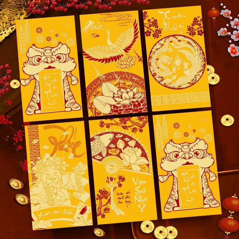 6Pcs Chinese Spring Festival Red Envelopes New Year Red Envelopes Vietnamese 2027 Goat Year Money Pockets