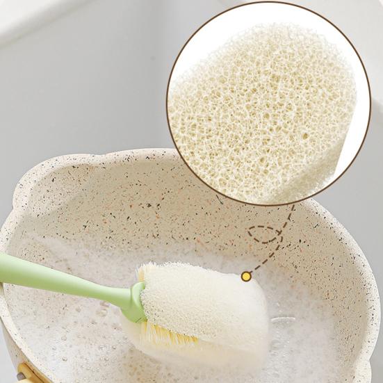 3 In 1 Cup Cleaning Brush Honeycomb Sponge Long Handle Design Water Cup Scrubber Stain-resistant Cup Cleaning Kit