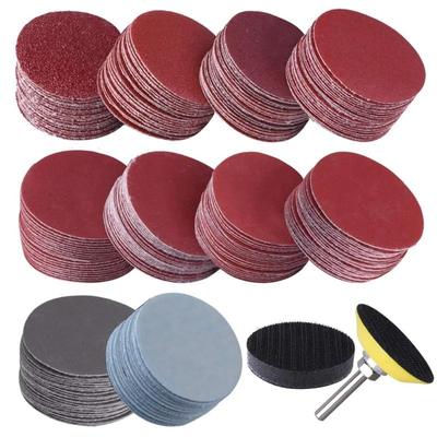 100 pièces 50 mm 2 pouces Disques de ponçage Disques abrasifs Papier grain 80-3000 avec Plaque de support de tampon de polissage abrasif 2 pouces + Tige de 1/4 pouce