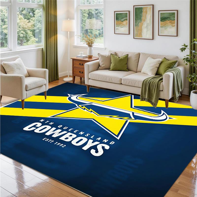 North Queensland Cowboys Design Crystal Velvet Rug Soft Decorative Mat for Bedroom Entrance