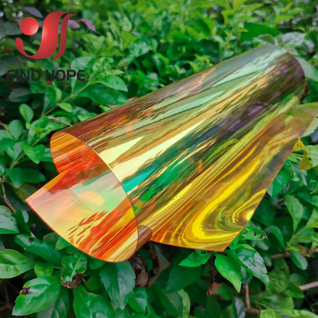 50*95CM Transparent PVC Fabric Iridescent Holographic Laser Rainbow Shiny Vinyl DIY Bows Earring Handmade Craft Bag Roll
