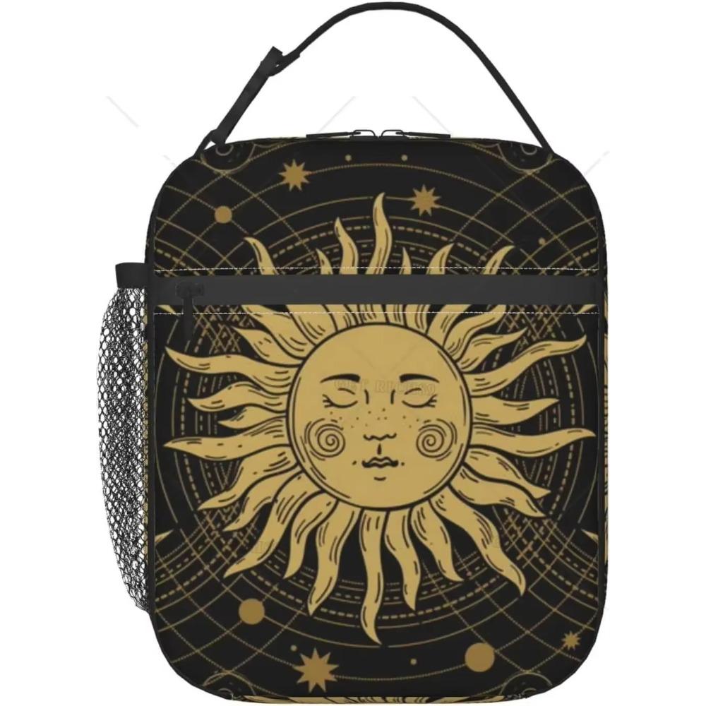 Mystical Moon Sun Lunch Bag Insulated Large Capacity Lunch Box for Women Men Reusable Portable Cooler Bag for Office Picnic