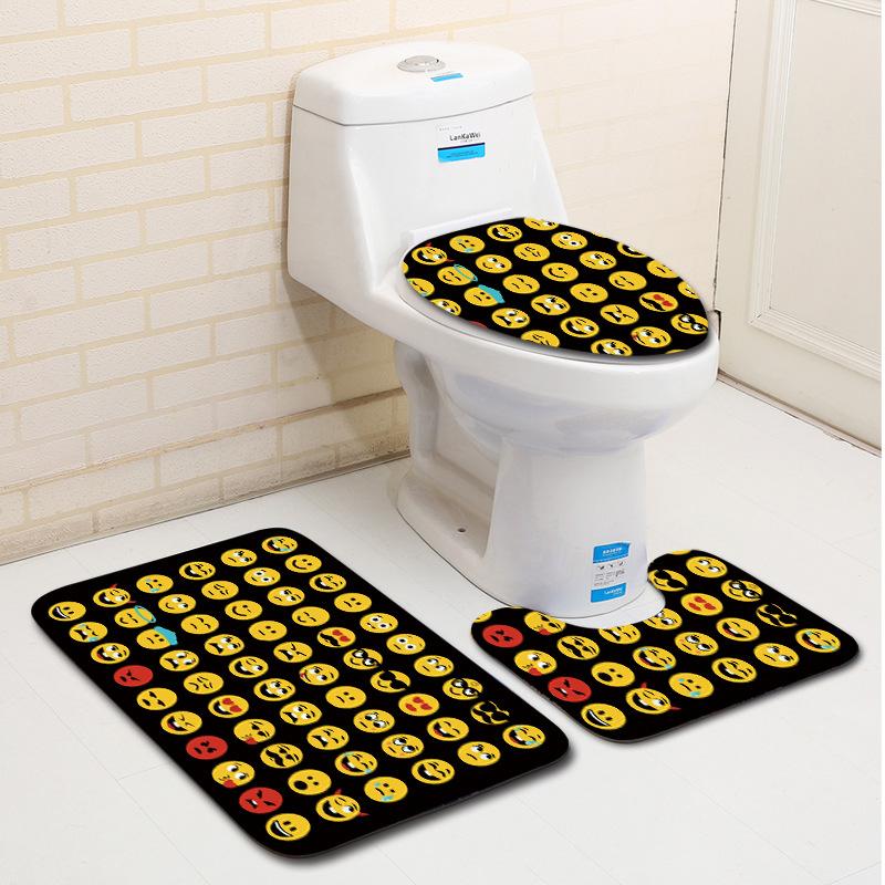 Bathroom Floor Mat Bathroom Mat Toilet Three-Piece Set