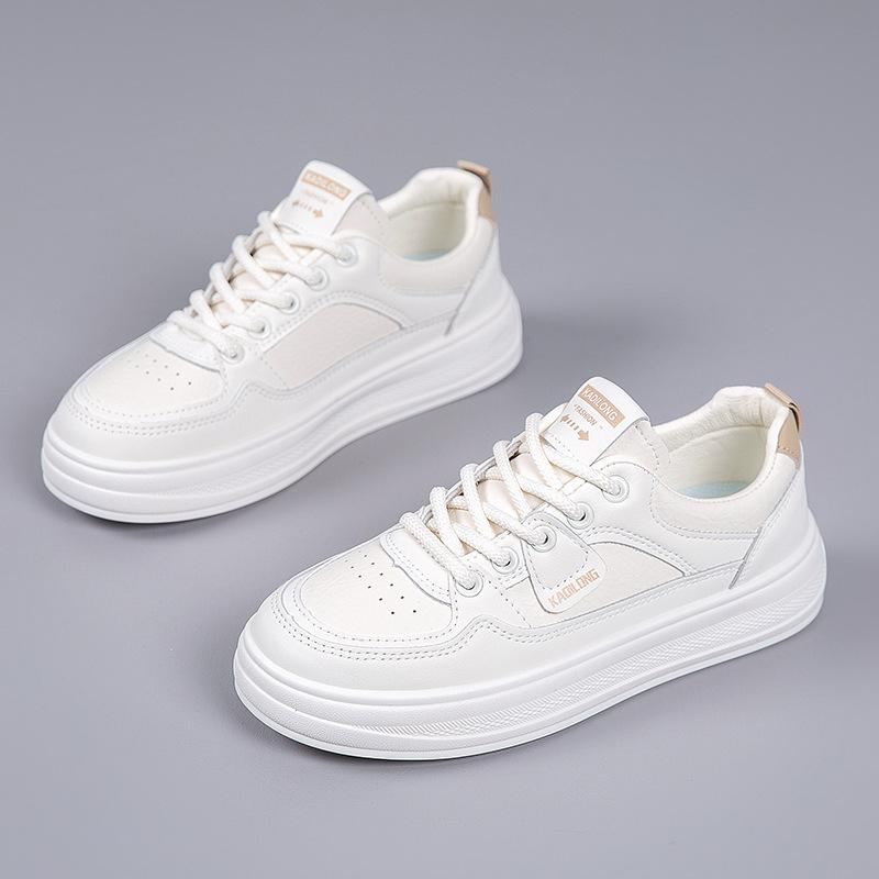 

2025 популярная весенне-осенняя нескользящая универсальная обувь для скейтбординга, студенческая корейская версия мягкой подошвы, белые туфли, модные передовые женские одиночные туфли 40