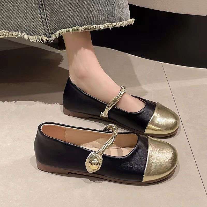 Mary Jane women's shoes 2025 new summer French evening wind shoes gentle single shoes flat temperament small leather shoes women