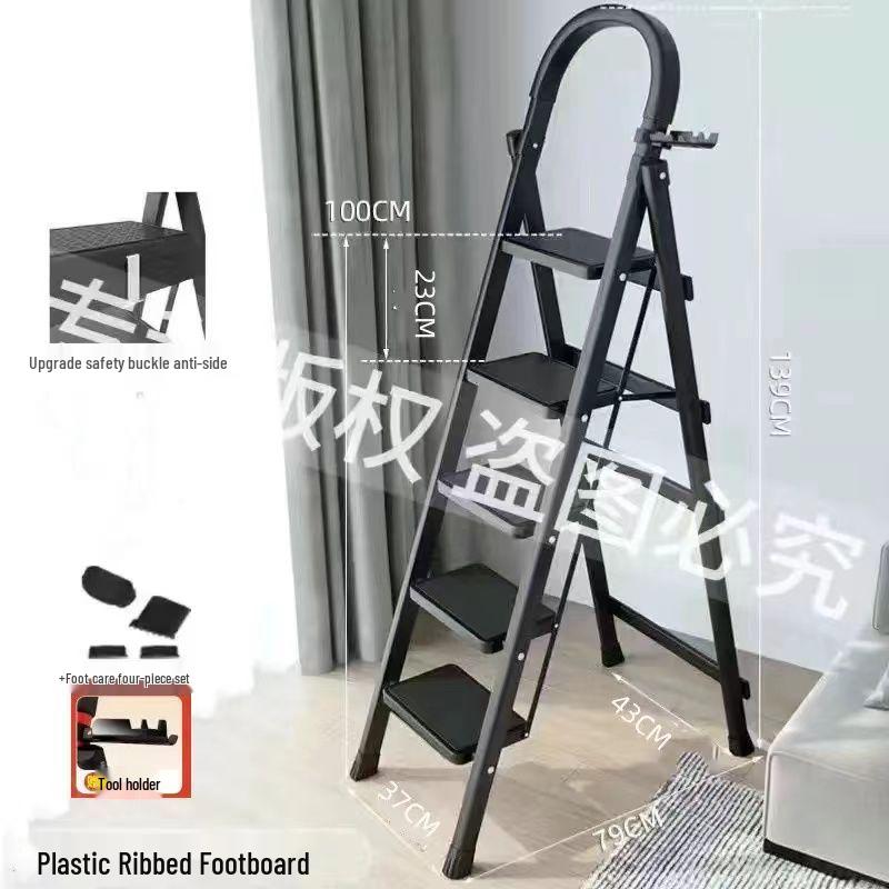 Portable Multi-Functional Four-Step Folding Step Ladder for Indoor Use