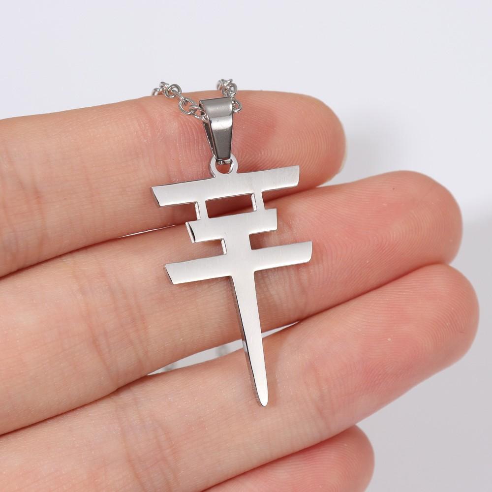 Stainless Steel Geometric Symbol Pendant Necklace Minimalist Gold Silver Hip Hop Jewelry for Men Women
