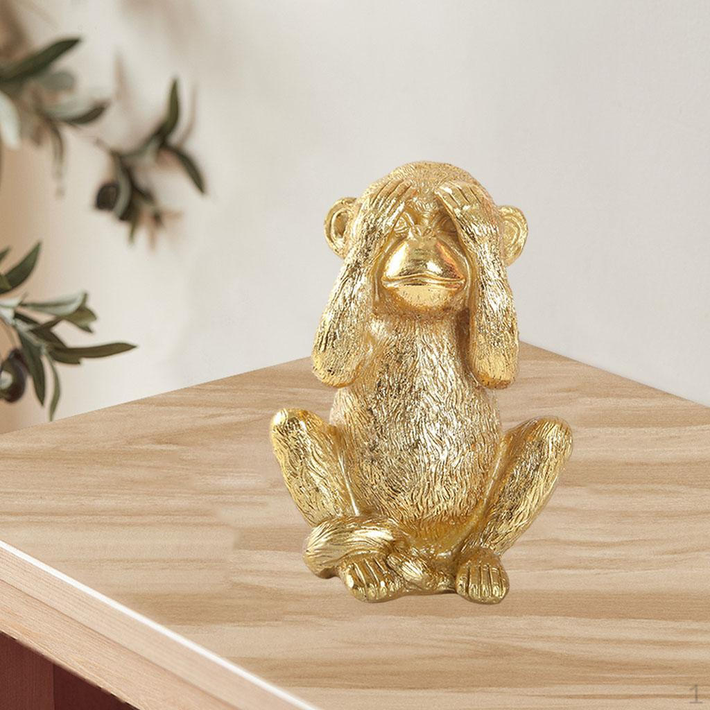 

Handmade Monkey Figurine for Elegant Home Decor See No Evil
