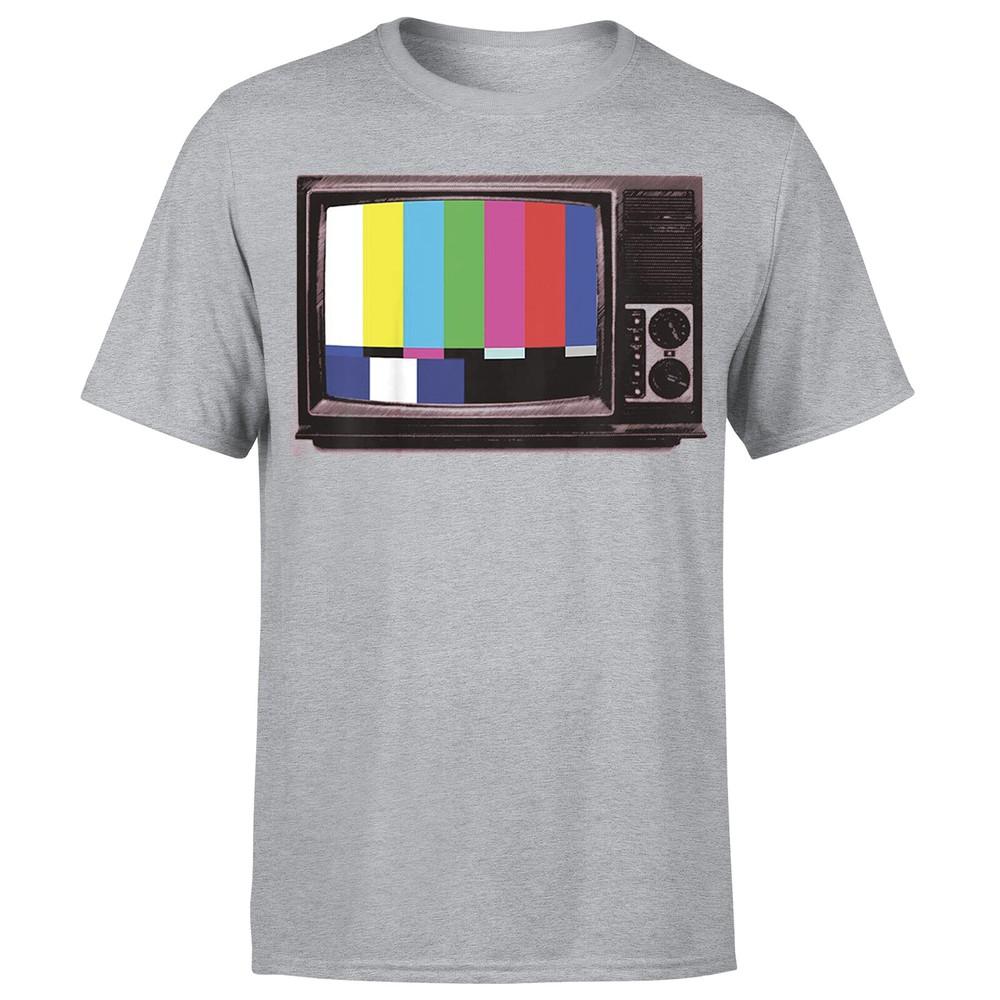 T-shirt Unisex TV Retrò Stile Vecchio Televisore Che Mostra Barre di Colore Maglietta Divertente