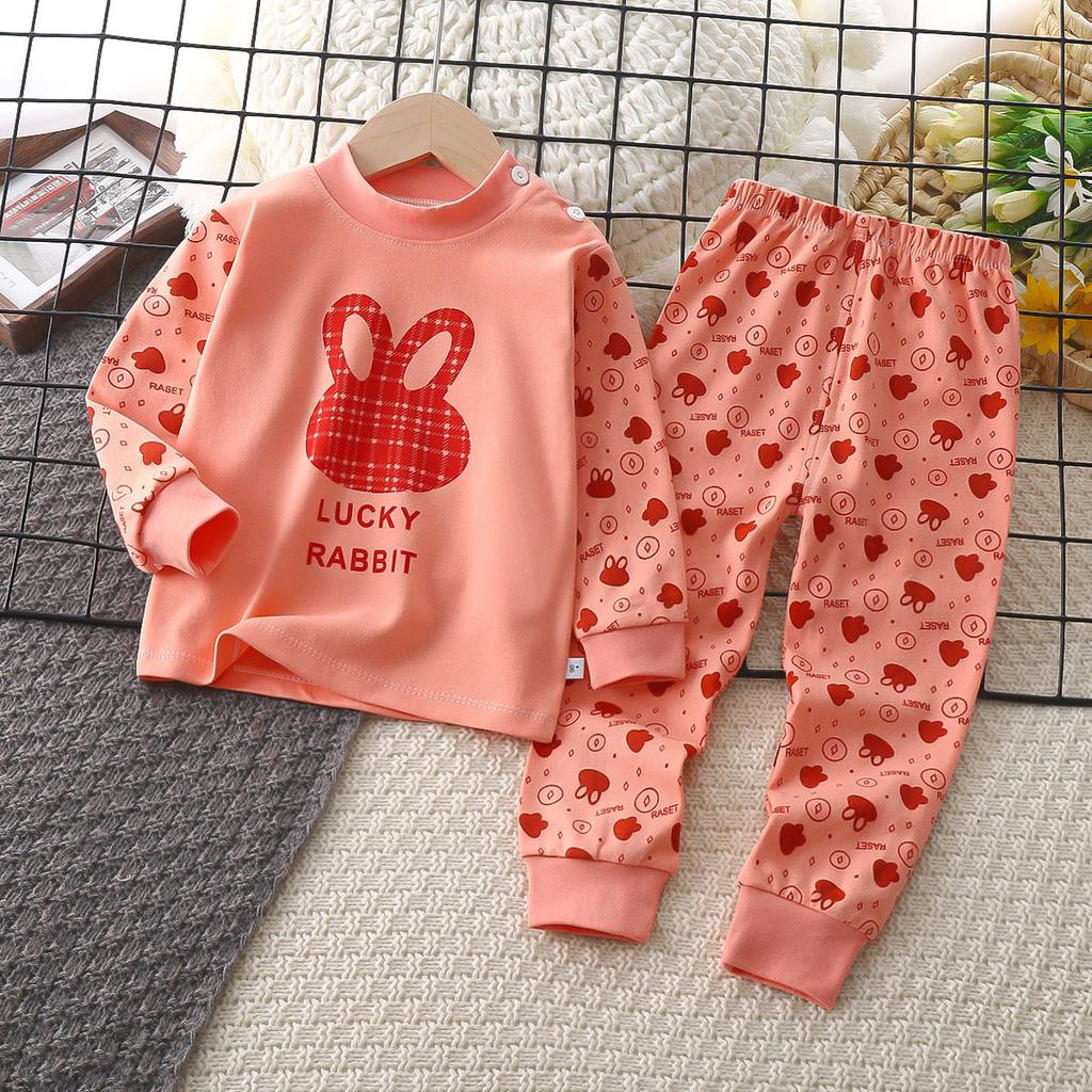 Baby Cotton Pajamas Set With Cartoon Prints For Kids Age 3 To 8 Years