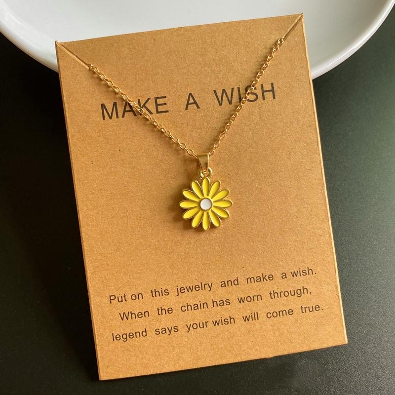 Neue Blume Anhänger Halskette für Damen Koreanische Mode Süß Romantisch Choker Halskette Goldene Farbe Gliederkette Hals Schmuck Geschenk