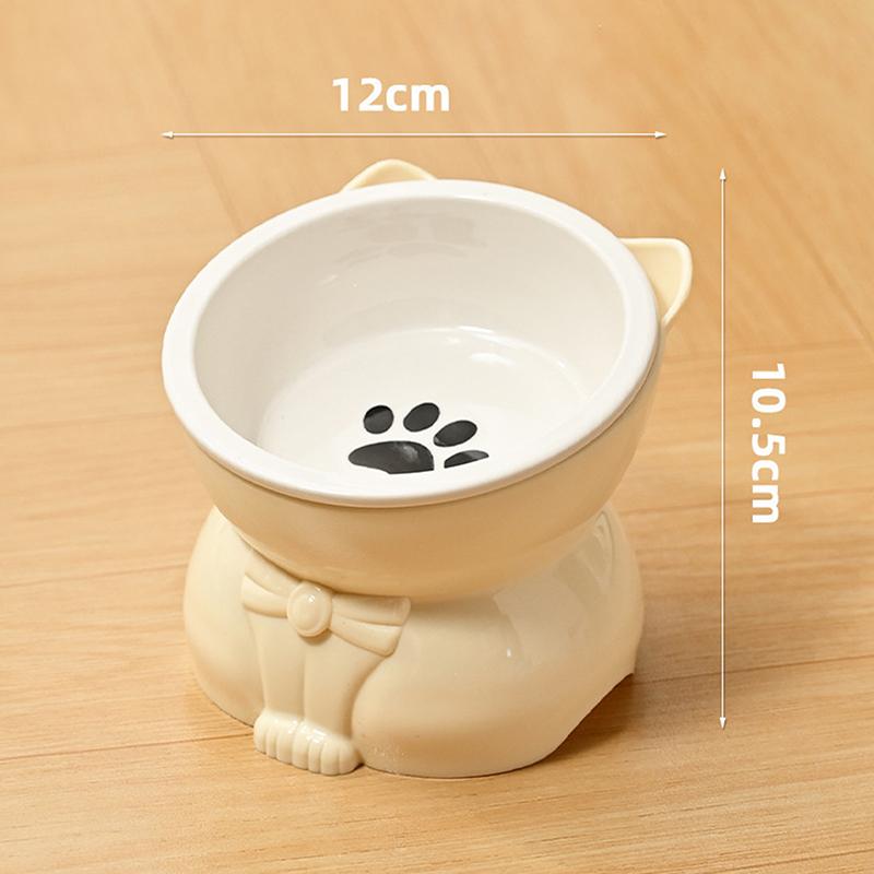 Ceramic Cat Bowl Slanted Mouth Dog Food Feeding Basin Non-Slip Pet High Foot Protection Cervical Spine Pet Drink Water Bowl