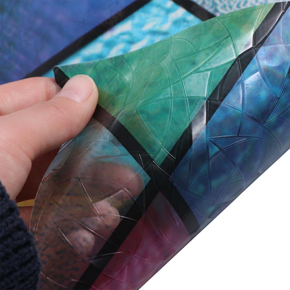 Vintage Stained Glass Window Sticker Translucent Rainbow Glass Decals Stickers  Home Decor