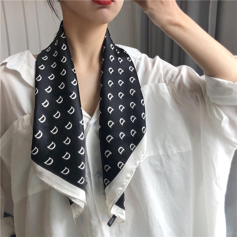 Polka Dot Silk Scarf: Versatile Spring/Autumn Accessory & Hairband for Women