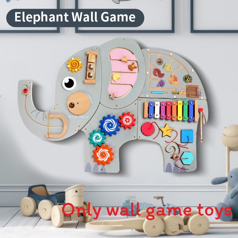 Wooden Educational Wall Toy For Kids With Puzzle Blocks For Preschool Classroom Decor