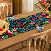 Mexican Day of The Dead Linen Table Runner Party Table Decor Reusable Kitchen Dining Table Runner Dia De Los Muertos Home Decor