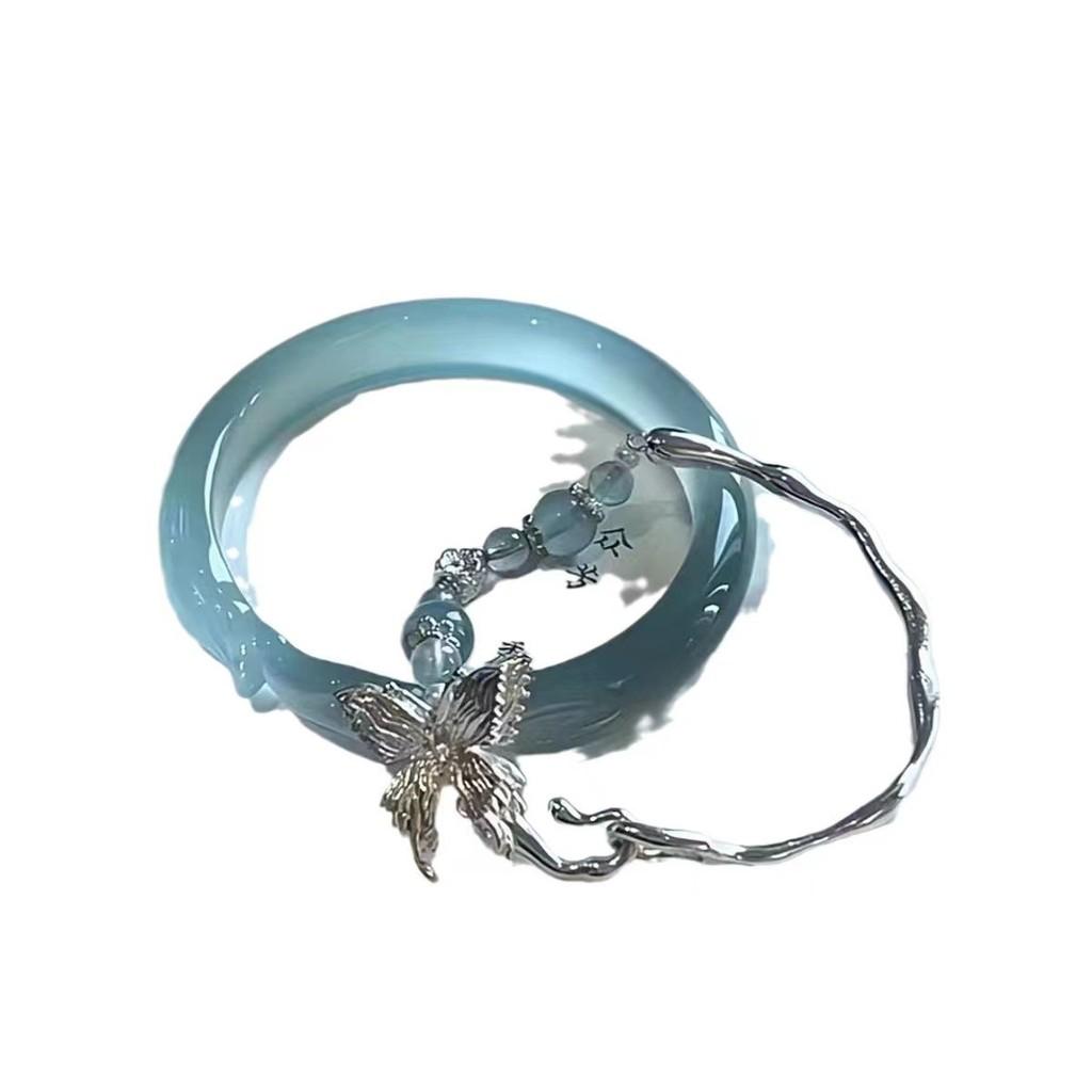 Blue Ice Trendy Fox Bracelet For Women Geometric Design New Chinese Style