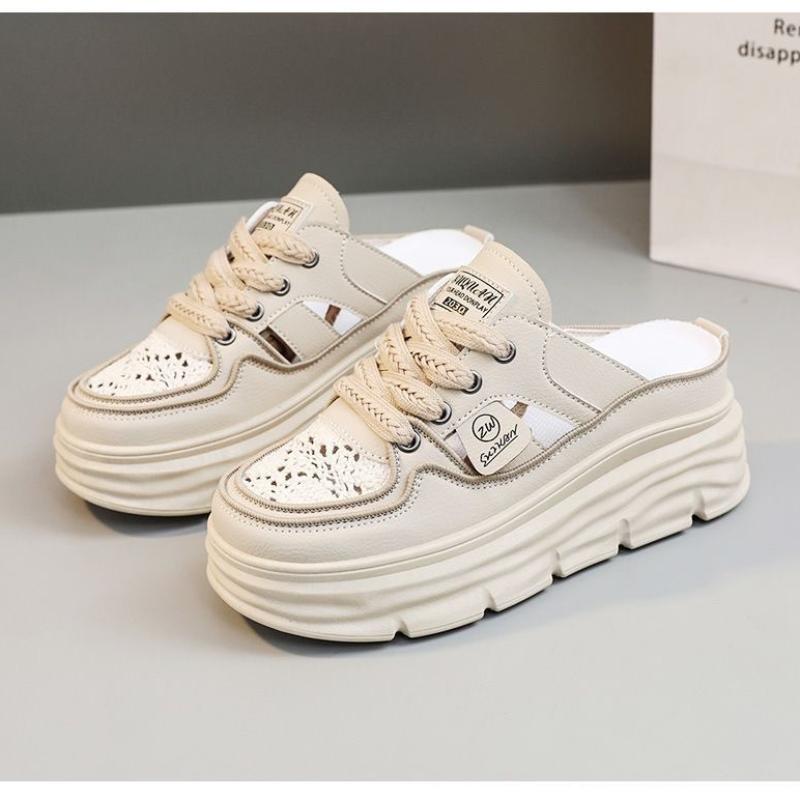 Plateauschuhe Damen Sommer Sandalen mit dicker Sohle Damen Casual Sport Closed Toe Halbhohe Sandalen Schuhe Sandalias Mujer Verano