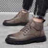 Herren Winter Samtgefütterte High-Top Leder Freizeitschuhe - Weiche Sohle, Warm, Retro Martin Style
