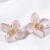 Obega Flower Earrings Stud Pink White Flowers Women Earring Post Spring Summer New Trendy Girls Cute Jewelrys