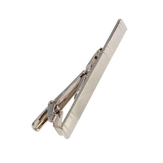 Formal Men's Fashion Alloy Metal Silver Simple Necktie Tie Pin Bar Clasp Clip