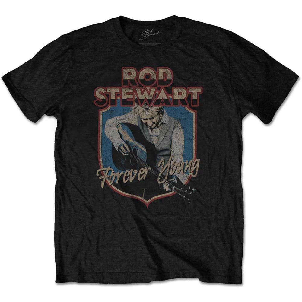 Men s Rod Stewart Forever Crest Slim Fit T-shirt Large Black S