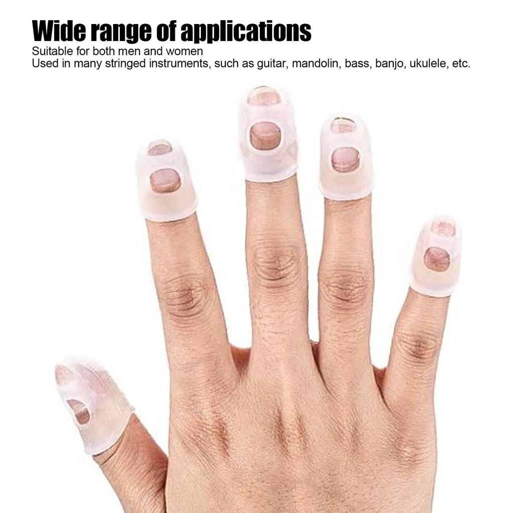 10pcs Guitar Fingertip Protectors Anti Slip Silicone Guitar Finger Guards for Stringed Instruments