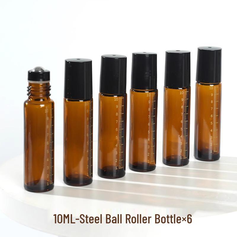 Light-Proof 10ml Glass Rollerball Bottle for Essential Oils and Perfumes - Portable, Refillable, and Cost-Effective.