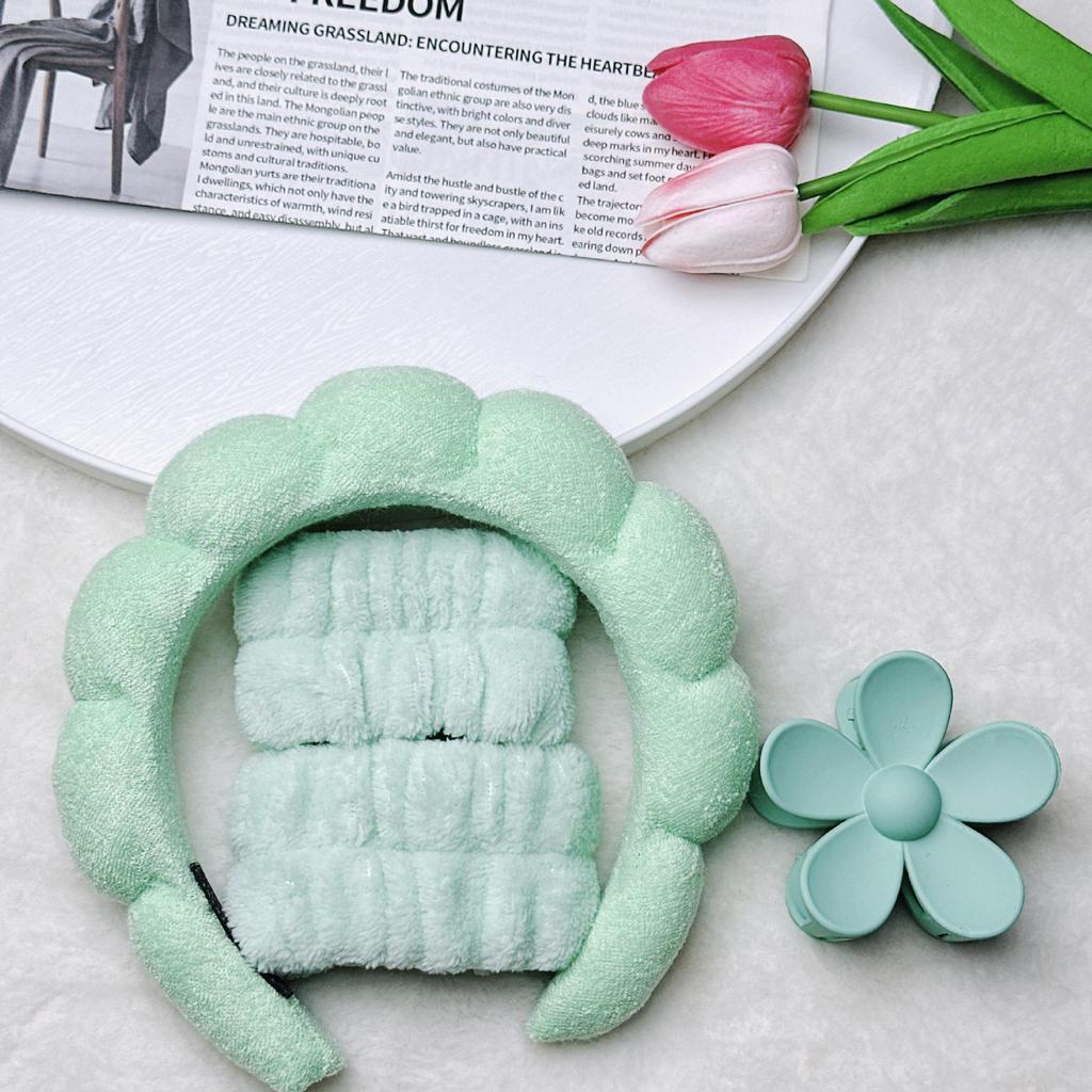 16-Piece Multi-Color Soft Headband and Hair Clip Set with Bowknot Washband and Elastic Hair Ties