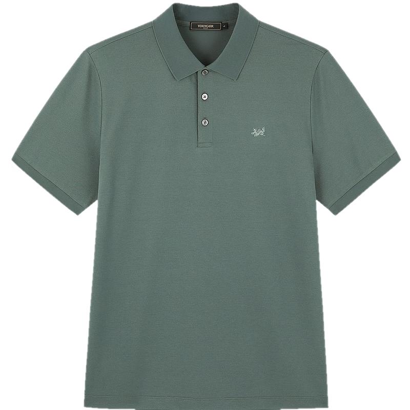 YOUNGOR Men s Business Casual Short Sleeve Polo Shirt XL