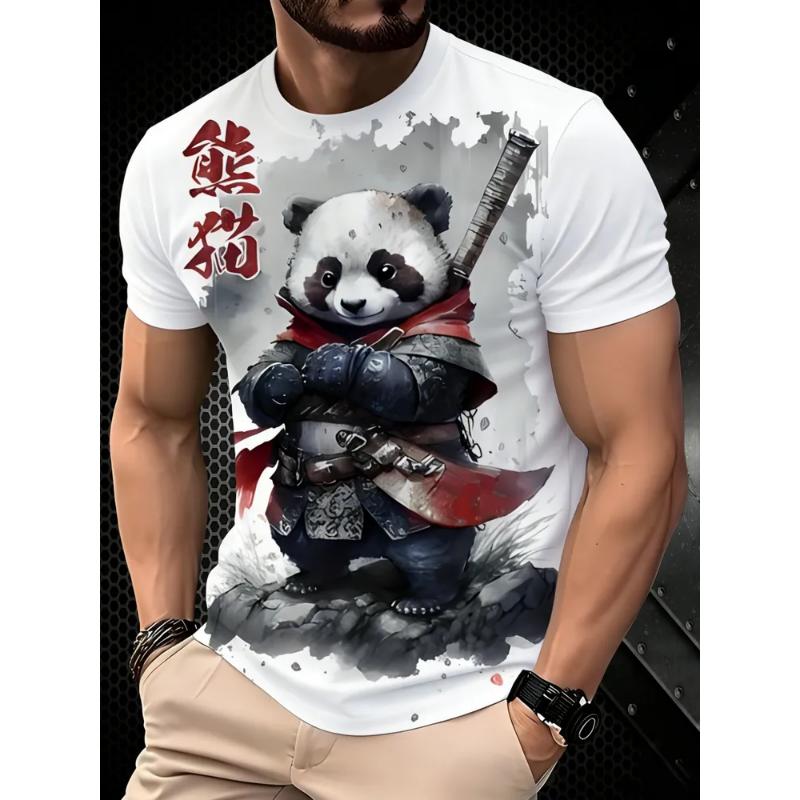 Fashion Men's Crew Neck Short Sleeve 3D Casual Color Printing Casual Short Sleeve Crew Neck T-Shirt