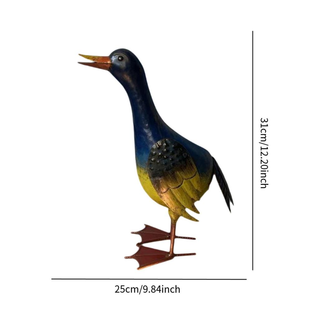 Duck Statue Colorful Outdoor Courtyard Craft Home Decorative Scene Lifelike Outdoor Garden Statue Metal Painted Ducks Sturdy