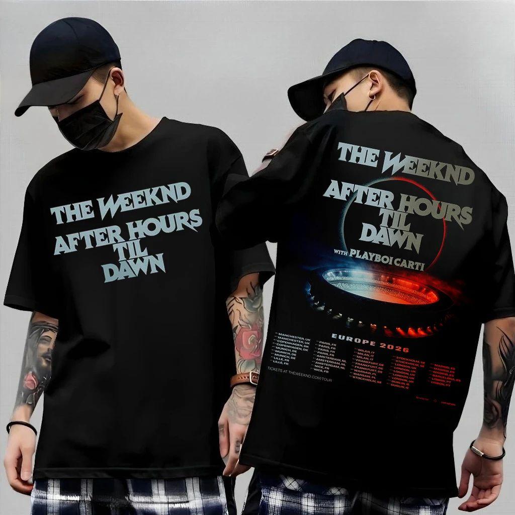 Hip Hop Rb Top The Weeknd 2026 After Hours Til Dawn World Tour Casual Ampio Stampa Maniche Corte Maglietta Regalo Per Fan Unisex