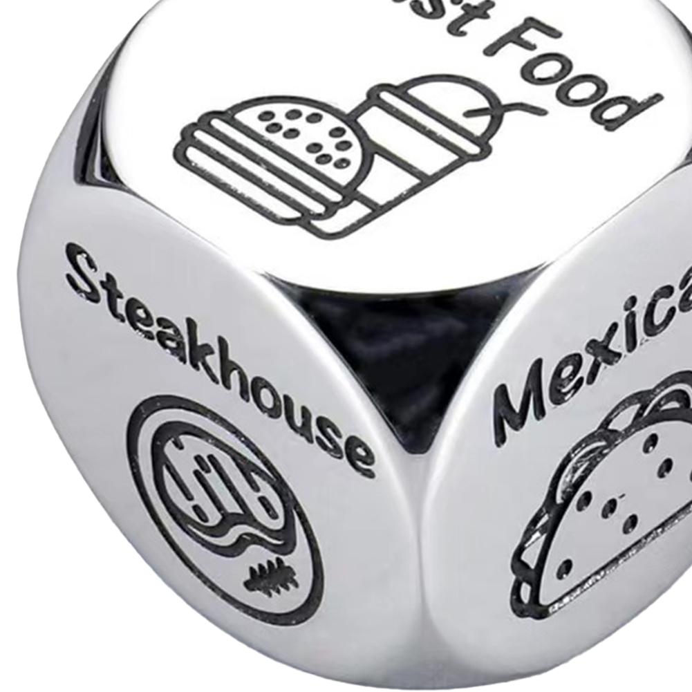 1/2/3Pcs Food Decision Dice Creative Food Decision Maker Stainless Steel Couples Food Decider Valentines Gifts for Women Men