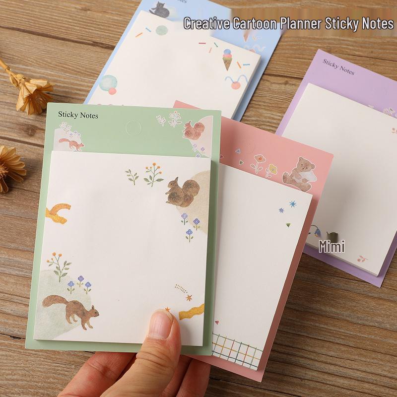 Japanese Style Cartoon Cat Sticky Notes | Cute Creative Memo Notepad Cat Notepad - 2 Patterns