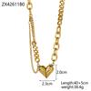 CARLIDANA Irregular Texture Heart Love Zircon Pendants for Stainless Steel Gold Plated Fashion Jewelry Necklace for Women