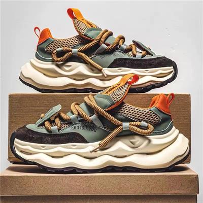 2026 New Mesh Breathable Dad Shoes Fashion Trend Casual Sports Shoes Men's Outdoor Wear Resistant Lightweight Running Shoes