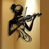 Elegant Violinist Metal Wall Art, Modern Craft Home Decor, Removable for Living Room Office Patio Cafe, Gift