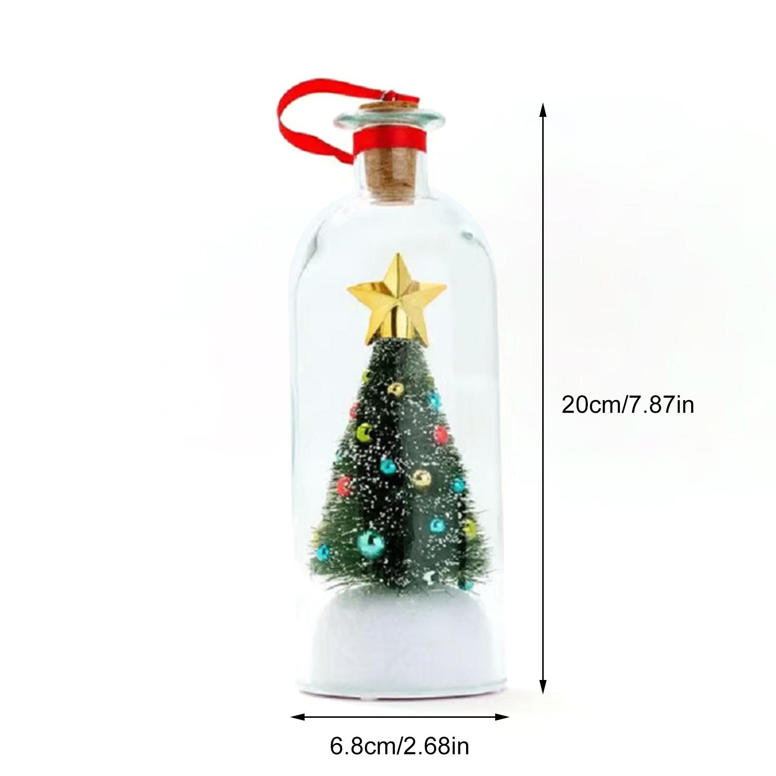 Recordable Christmas Tree Message in a Bottle with Playback Cork Snowy Scene in Nostalgic Bottle Voice Message Bottle Ornament
