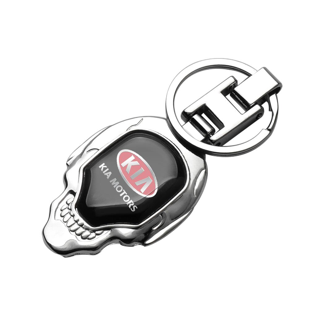 2026 Het Bilklistermärke Bilstyling Skalle Logotyp Nyckelhängare Nyckelringar Nyckelring För Kia GT Stinger Picanto Soul Ceed Sportage 3 Rio F