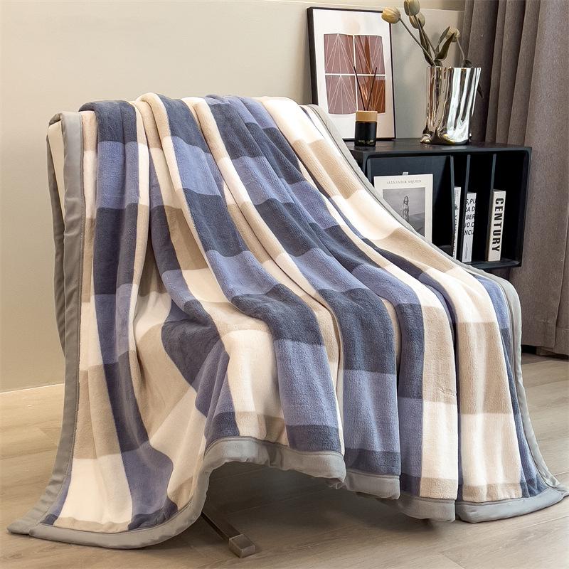 Pluche melkvliesdeken met hoog gramsgewicht: Dubbelzijdige, Dikke, Warme Bank/Slaapbank Plaid
