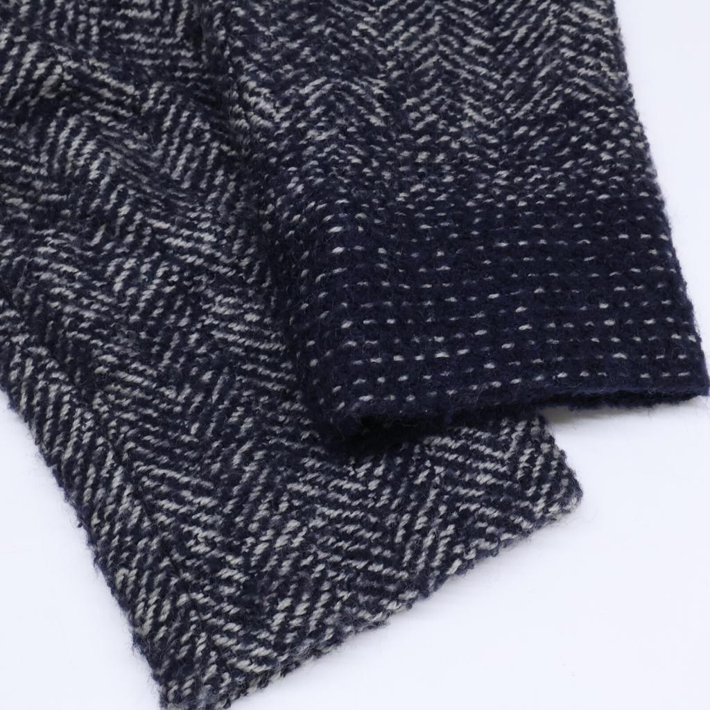 vm VFCO-9640D Gray Herringbone Chesterfield Coat Jacket O NavyUsed