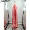 BITCED Summer Sexy Elegance Women's Satin Strapless Ball Gown Party Travel Dress